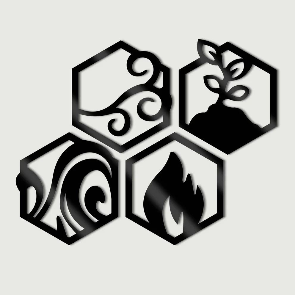 The 4 Elements of Life Wall Art Set – Earth, Air, Fire, Water Decor - Image 3