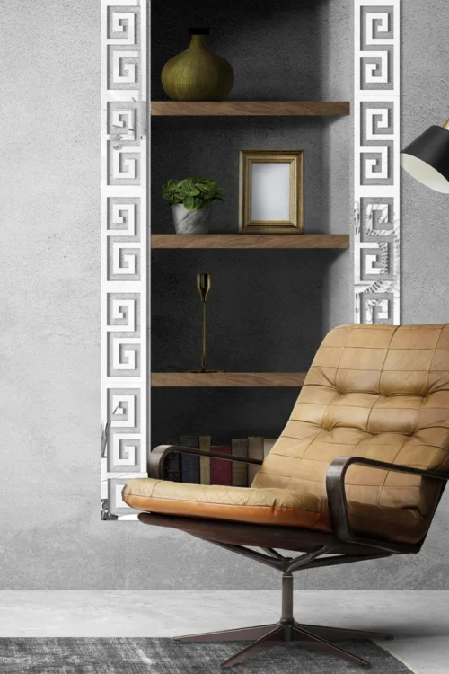 Luxury Greek Key Acrylic Mirror Wall Border – Self-Adhesive Gold Trim for Home Decor