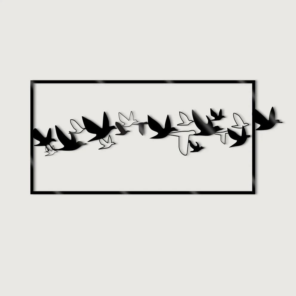 Birds MDF Acrylic Wall Art, Animal Home Decor, Birds Home