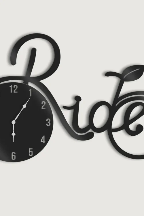 Bicycle Shaped 3D Wooden Large Wall Clock – Stylish Wall Clock for Home Decor