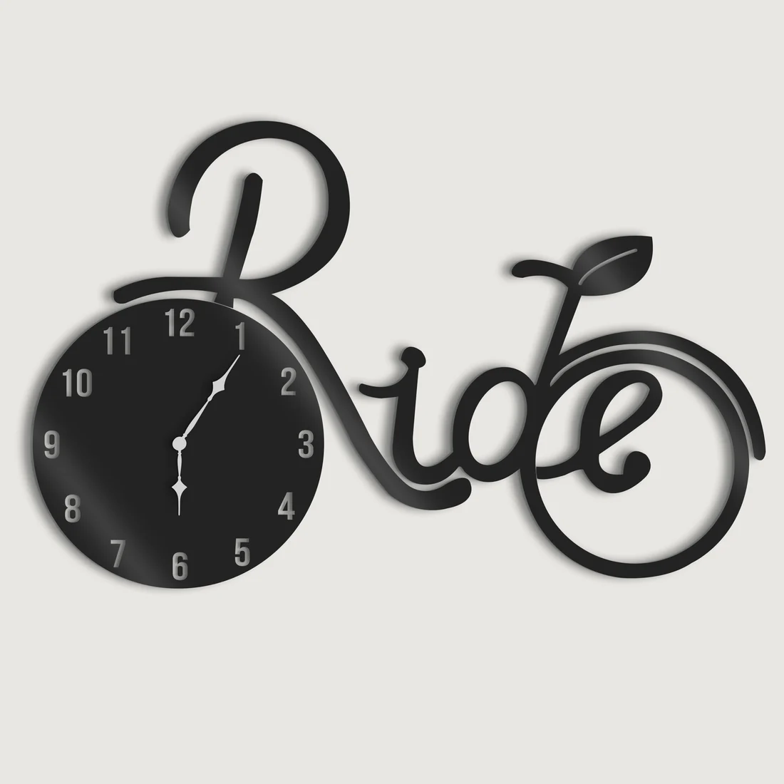 Bicycle Shaped 3D Wooden Large Wall Clock - Stylish Wall Clock for Home Decor