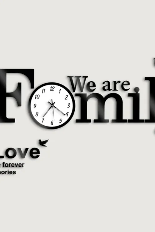 Family Wooden 3D DIY Wall Clock – Stylish Wall Clock for Home Decor
