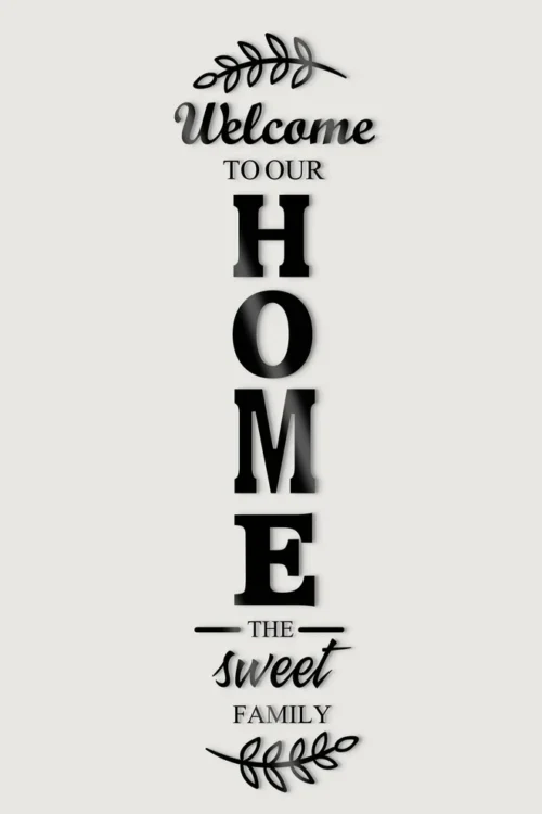 “HOME” Letter Sign – Premium Acrylic Mirror & Wooden Wall Decor