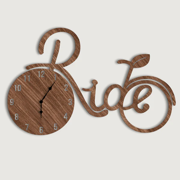 Bicycle Shaped 3D Wooden Large Wall Clock - Stylish Wall Clock for Home Decor - Image 4