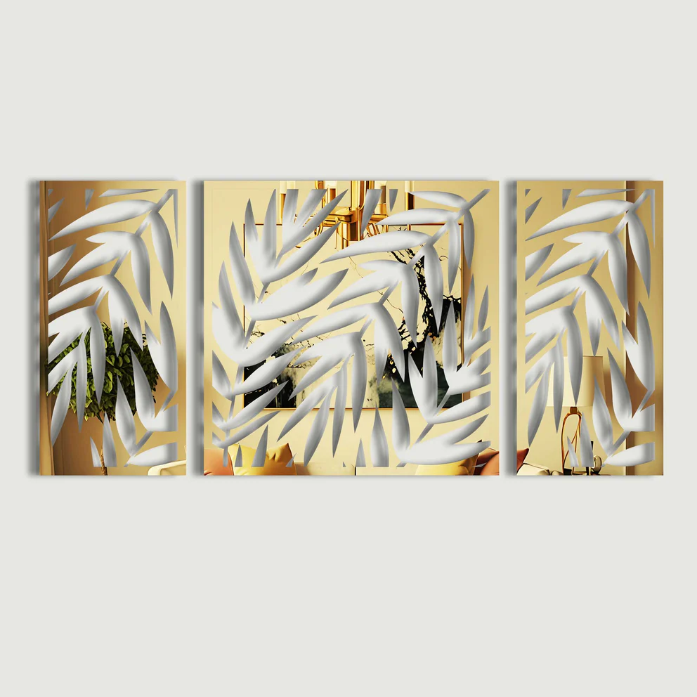 Botanical Leaves Wall Art Set – Premium Acrylic Design - Image 3