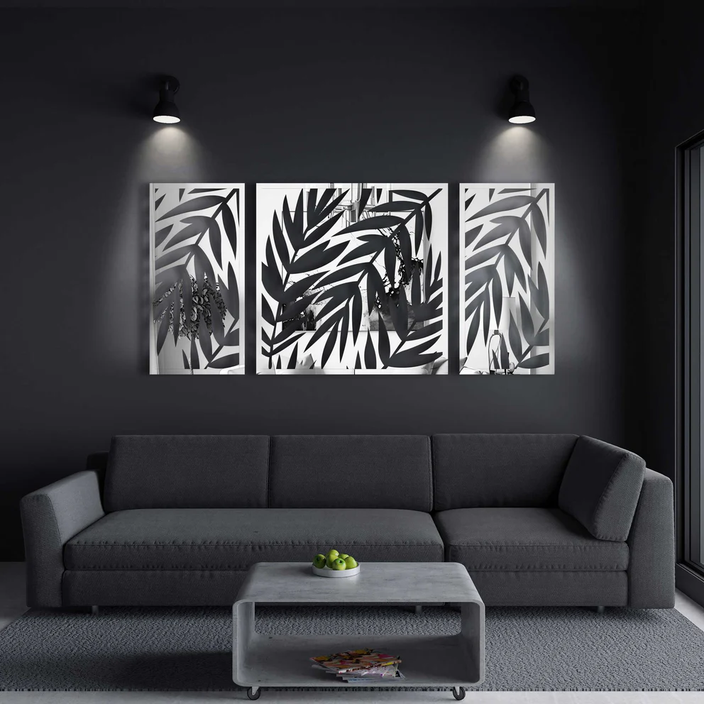 Botanical Leaves Wall Art Set – Premium Acrylic Design - Image 4