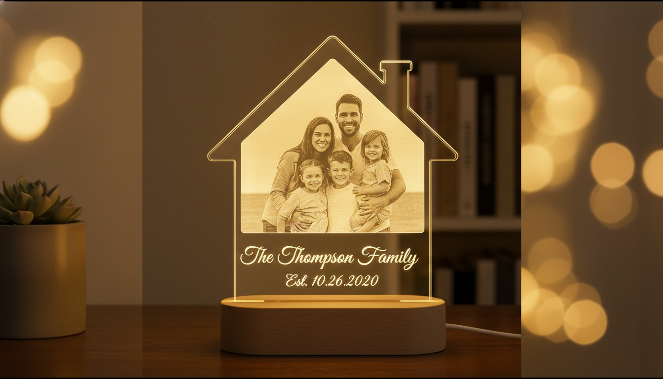 Custom 3D Infinity Love Lamp – Personalised Photo & Name Night Light