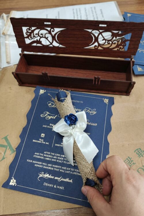 Luxury Laser-Cut Wooden Wedding Invitation Cards – Custom Premium Invites
