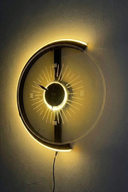 Modern Neon Halo Wall Clock