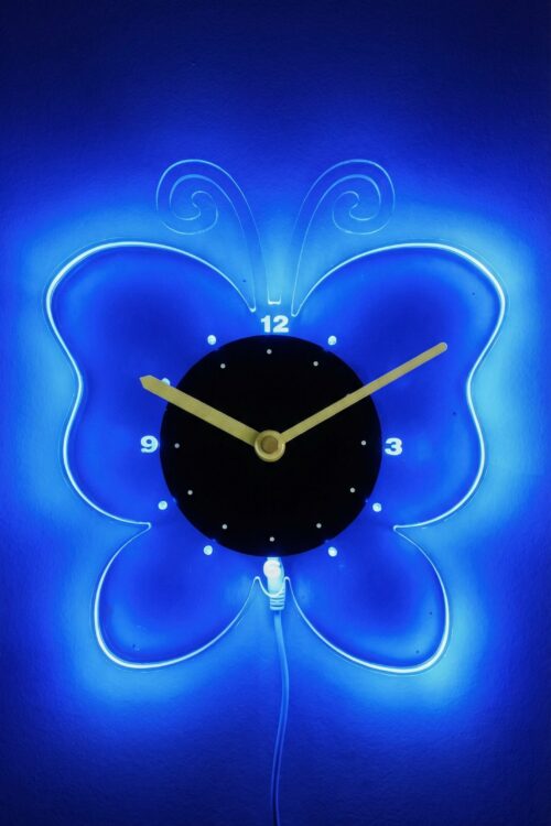 Butterfly Glow LED Wall Clock