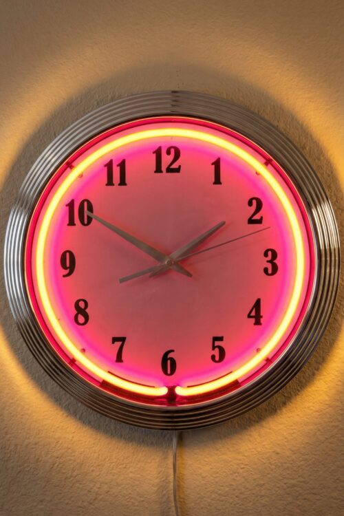 Classic Retro Neon Wall Clock