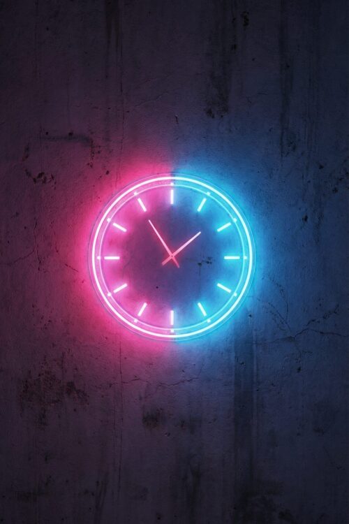 Dual-Tone Neon Glow Wall Clock