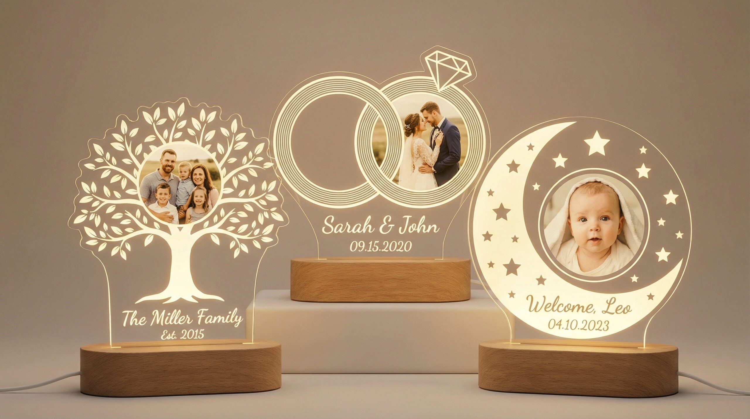 Design Your Own: Custom 3D Photo Night Light (Choose Your Shape) - Image 2